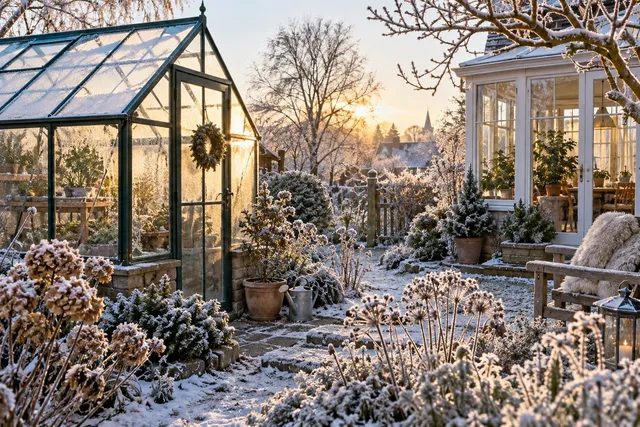 Gartenszene im Januar – Saisonbild