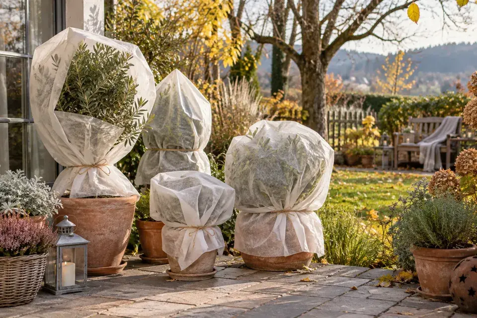 Gartenszene im November – Saisonbild